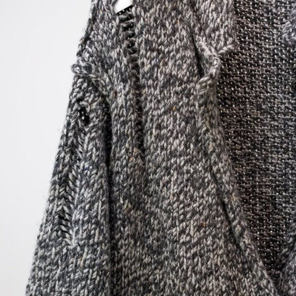 R13 AW/21 Grey Oversized Lapel Sweater Coat - Picture 6 of 14